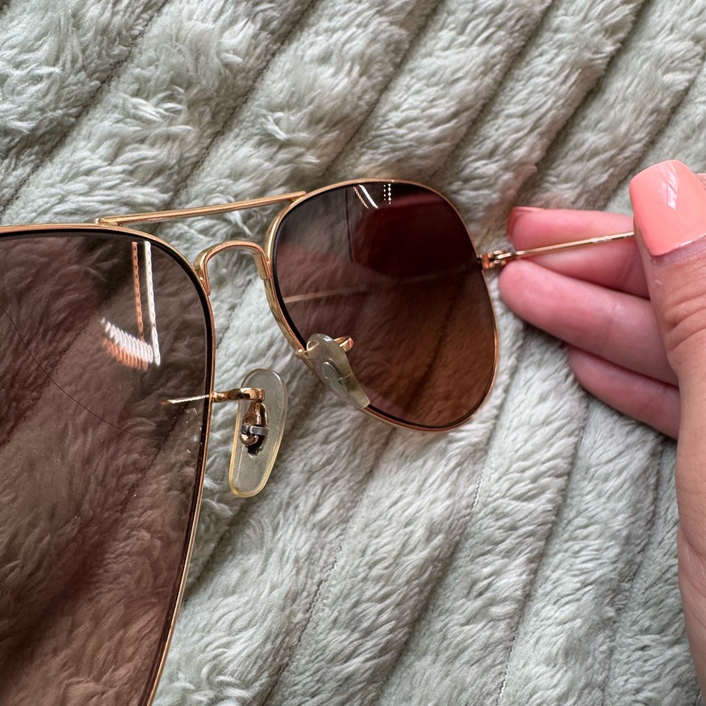 Ray-Ban Gold Frame Sunglasses with Brown Lenses - Picture 5 of 8